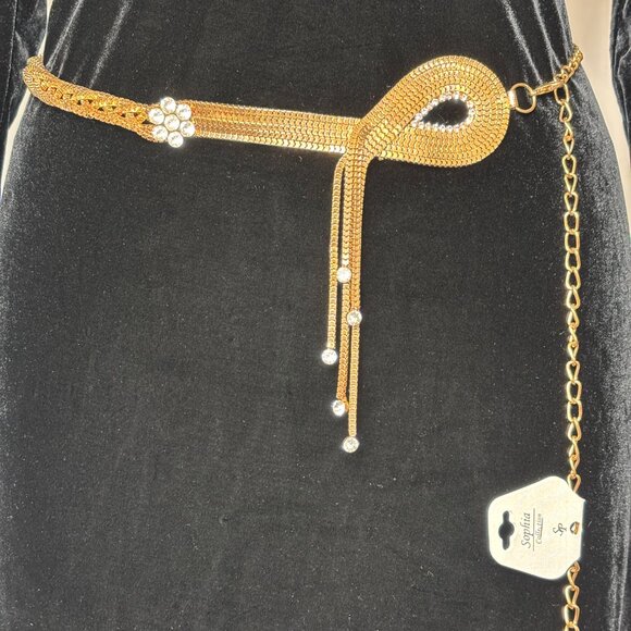 Sophia Gold Metal Jewel Vintage Belt NWT NOS - Picture 2 of 15